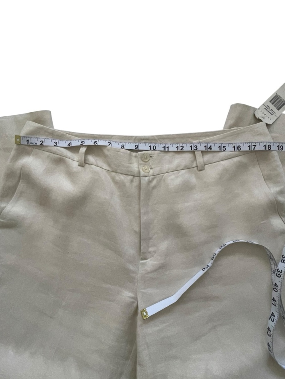 Lauren Ralph Lauren Cream wide leg, fully lined linen dress pants Sz: 16 NWT - Picture 5 of 8